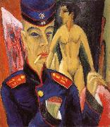 Ernst Ludwig Kirchner Selbstbildnis als Soldat oil painting